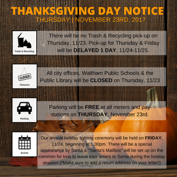 Thanksgiving day schedule