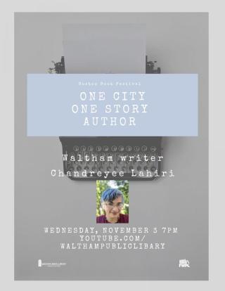 Boston Book Fest/One City One Story Waltham Author Chandreyee Lahiri