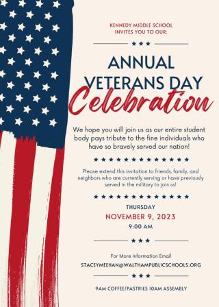 Kennedy Middle School's Annual Veterans Day celebration