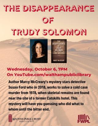 The Disappearance of Trudy Solomon with Author Marcy McCreary