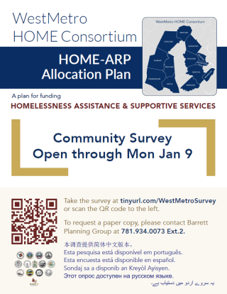The WestMetro HOME Consortium invites you to take a community survey for the development of the Consortium's HOME-ARP Allocation