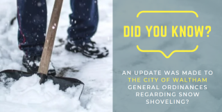 Did you know an update was made to our city ordinances regarding snow shoveling? To give everyone ample time to prepare for this