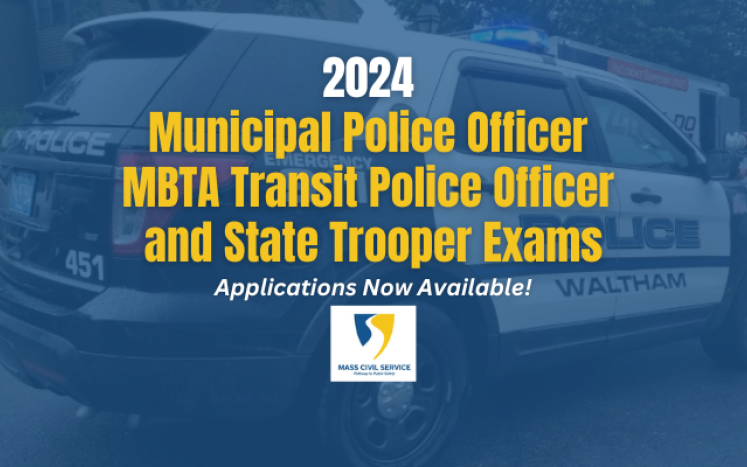 The next 2024 Mass Police Officer/Trooper Civil Service test is coming up in March! The deadline to apply is January 16th, 2024