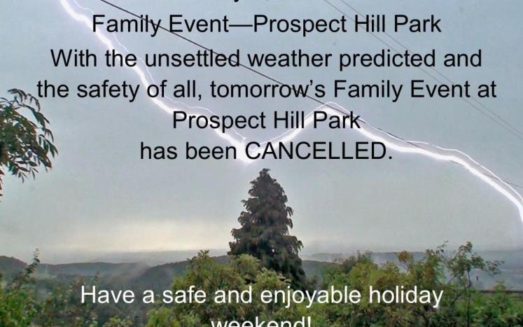 UPDATE - SATURDAY'S Independence Day activities have been CANCELLED!
