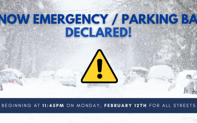 PLAN AHEAD! A Waltham Snow Emergency / Parking Ban will begin at 11:35pm on Monday, February 12th for all streets.