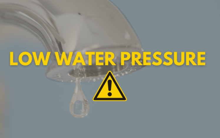 HEADS UP! There is currently low water pressure in the area of Lincoln Street & Lexington Street