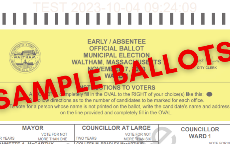 Sample Ballots for the November 7th Municipal Election are now available to view
